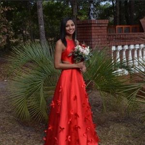 red sherri hill dress